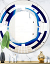 Slice of blue agate crystal - Modern Round or Oval Wall Mirror - Space