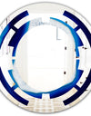 Slice of blue agate crystal - Modern Round or Oval Wall Mirror - Space