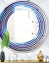 Slice of blue agate crystal - Modern Round or Oval Wall Mirror - Wave
