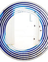 Slice of blue agate crystal - Modern Round or Oval Wall Mirror - Wave