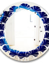 Slice of blue agate crystal - Modern Round or Oval Wall Mirror - Leaves