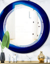 Slice of blue agate crystal - Modern Round or Oval Wall Mirror - Triple C