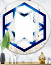 Slice of blue agate crystal - Modern Round or Oval Wall Mirror - Hexagon Star