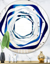 Slice of blue agate crystal - Modern Round or Oval Wall Mirror - Whirl