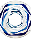 Slice of blue agate crystal - Modern Round or Oval Wall Mirror - Whirl