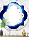 Slice of blue agate crystal - Modern Round or Oval Wall Mirror - Quatrefoil