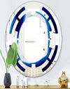 Slice of blue agate crystal - Modern Round or Oval Wall Mirror - Space