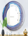 Slice of blue agate crystal - Modern Round or Oval Wall Mirror - Wave