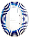 Slice of blue agate crystal - Modern Round or Oval Wall Mirror - Wave