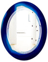 Slice of blue agate crystal - Modern Round or Oval Wall Mirror - Triple C