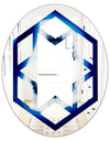 Slice of blue agate crystal - Modern Round or Oval Wall Mirror - Hexagon Star