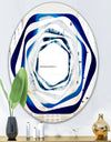 Slice of blue agate crystal - Modern Round or Oval Wall Mirror - Whirl
