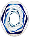 Slice of blue agate crystal - Modern Round or Oval Wall Mirror - Whirl