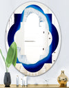 Slice of blue agate crystal - Modern Round or Oval Wall Mirror - Quatrefoil