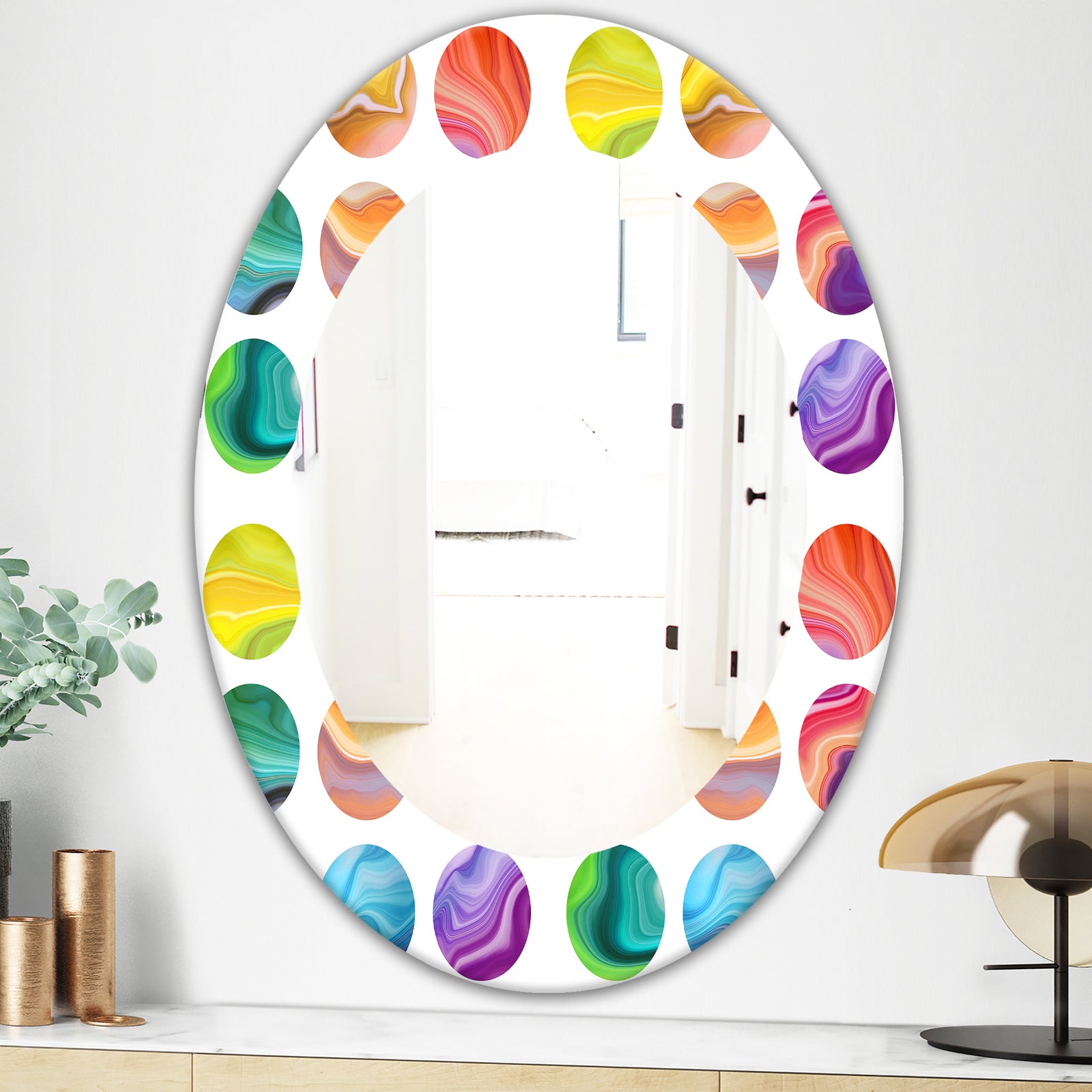 Circular Dance 1 - Modern Vanity Mirror - Frameless Oval or Round Wall Mirror