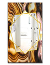 Pink Brown Turritella Agate Pattern - Modern Mirror - Frameless Contemporary Wall Mirror