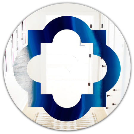 Crystal Stones - Modern Round or Oval Wall Mirror - Quatrefoil