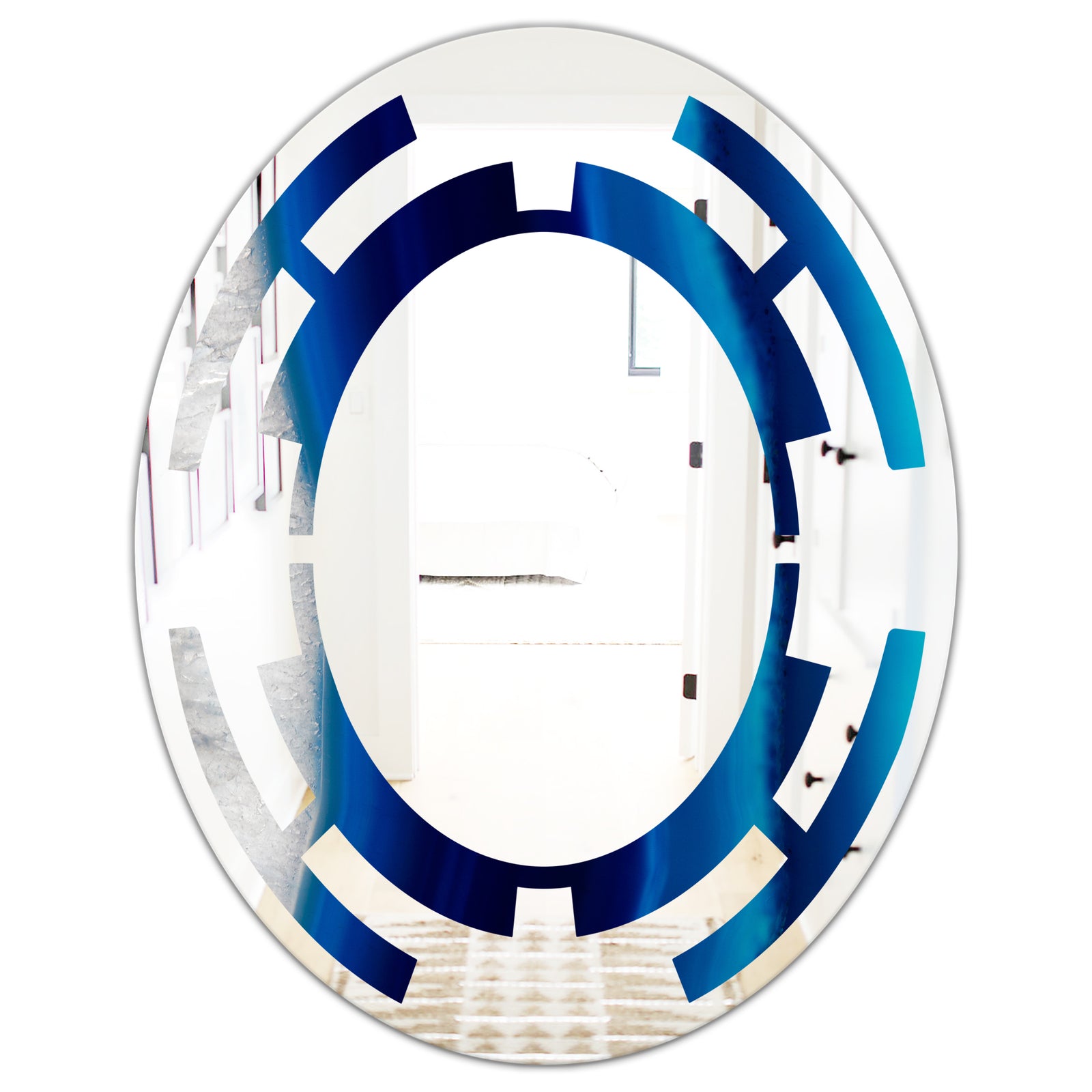 Crystal Stones - Modern Round or Oval Wall Mirror - Space