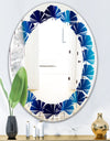 Crystal Stones - Modern Round or Oval Wall Mirror - Leaves