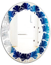 Crystal Stones - Modern Round or Oval Wall Mirror - Leaves