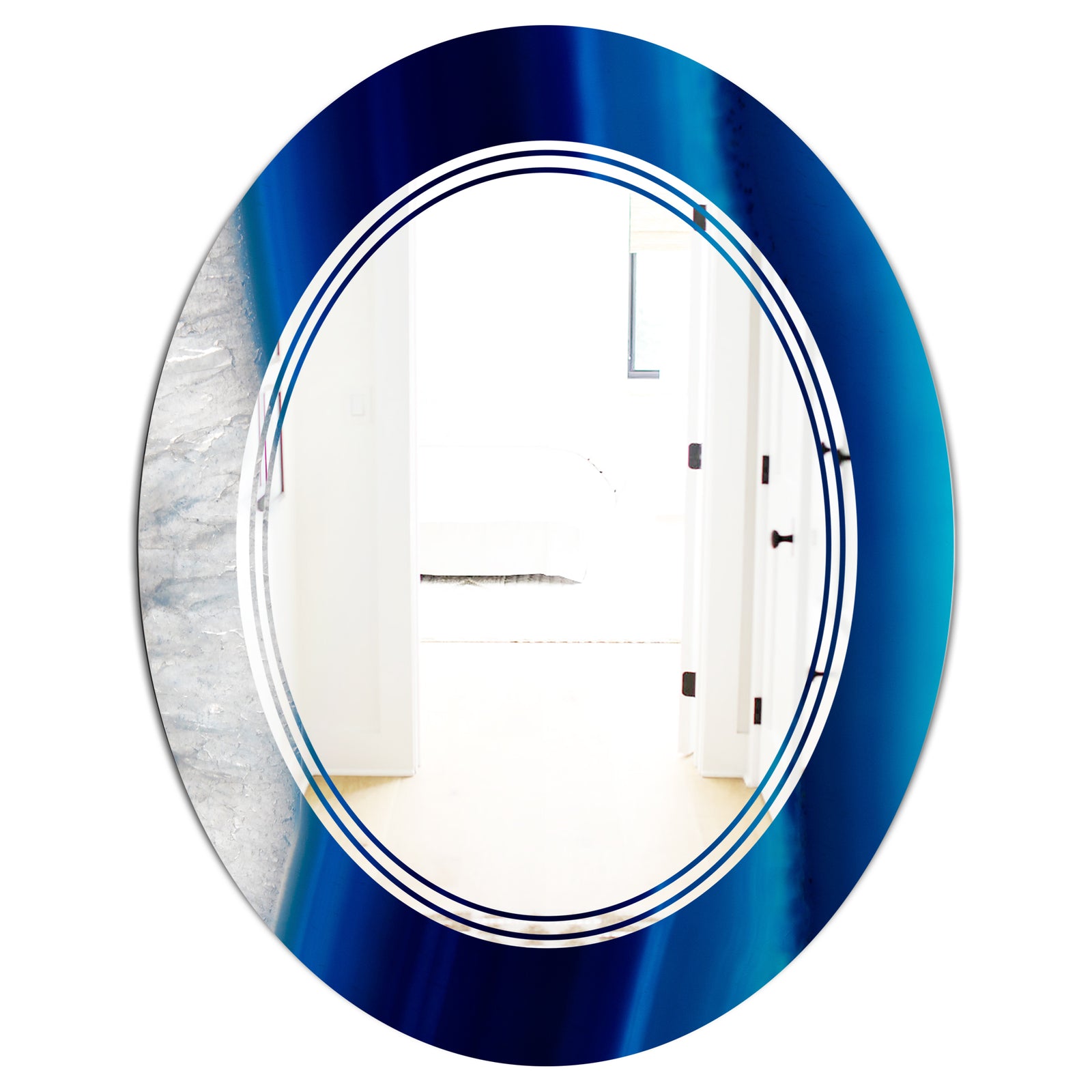 Crystal Stones - Modern Round or Oval Wall Mirror - Triple C