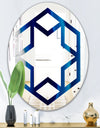 Crystal Stones - Modern Round or Oval Wall Mirror - Hexagon Star