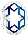 Crystal Stones - Modern Round or Oval Wall Mirror - Hexagon Star