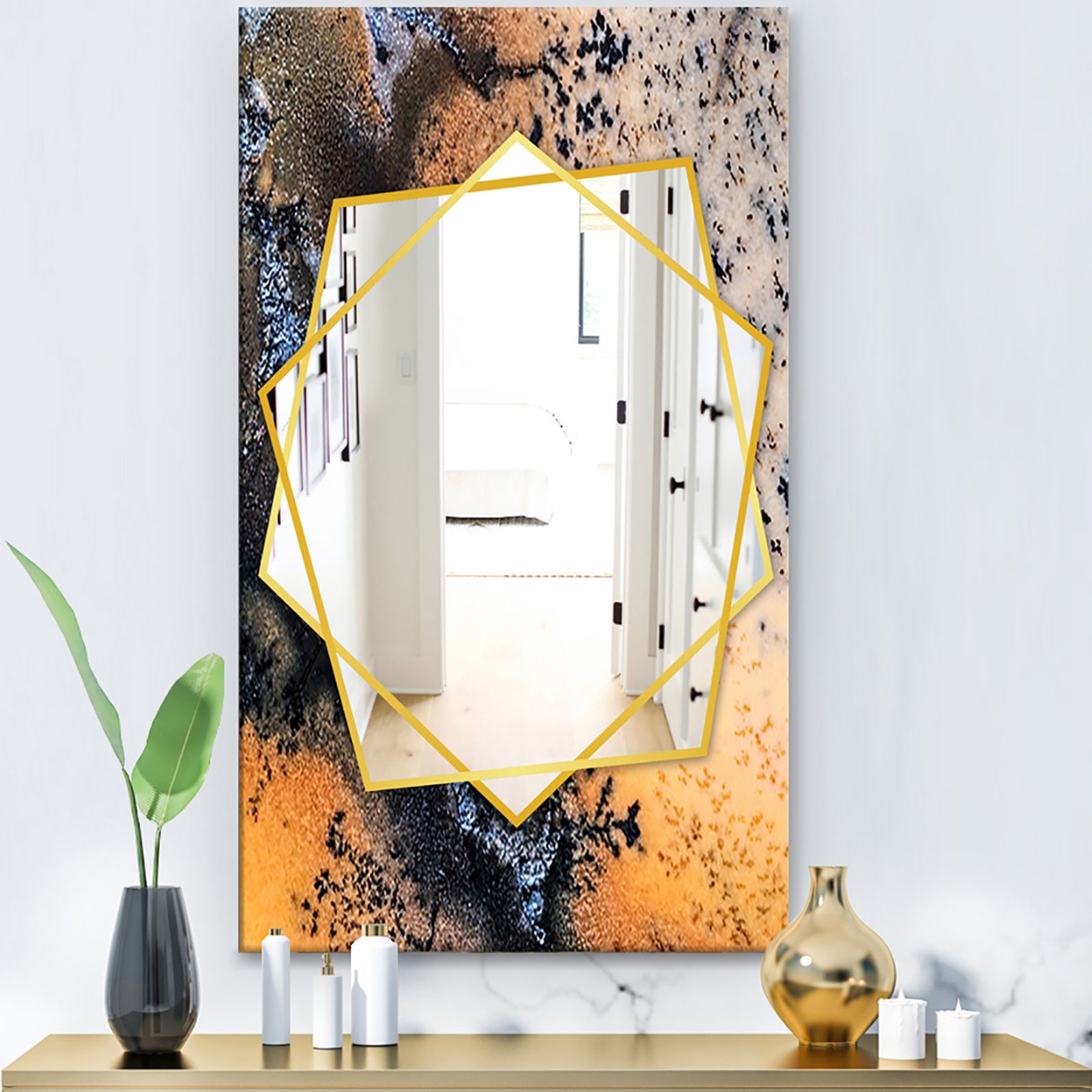 Moss Agate Close Up - Modern Mirror - Frameless Contemporary Wall Mirror