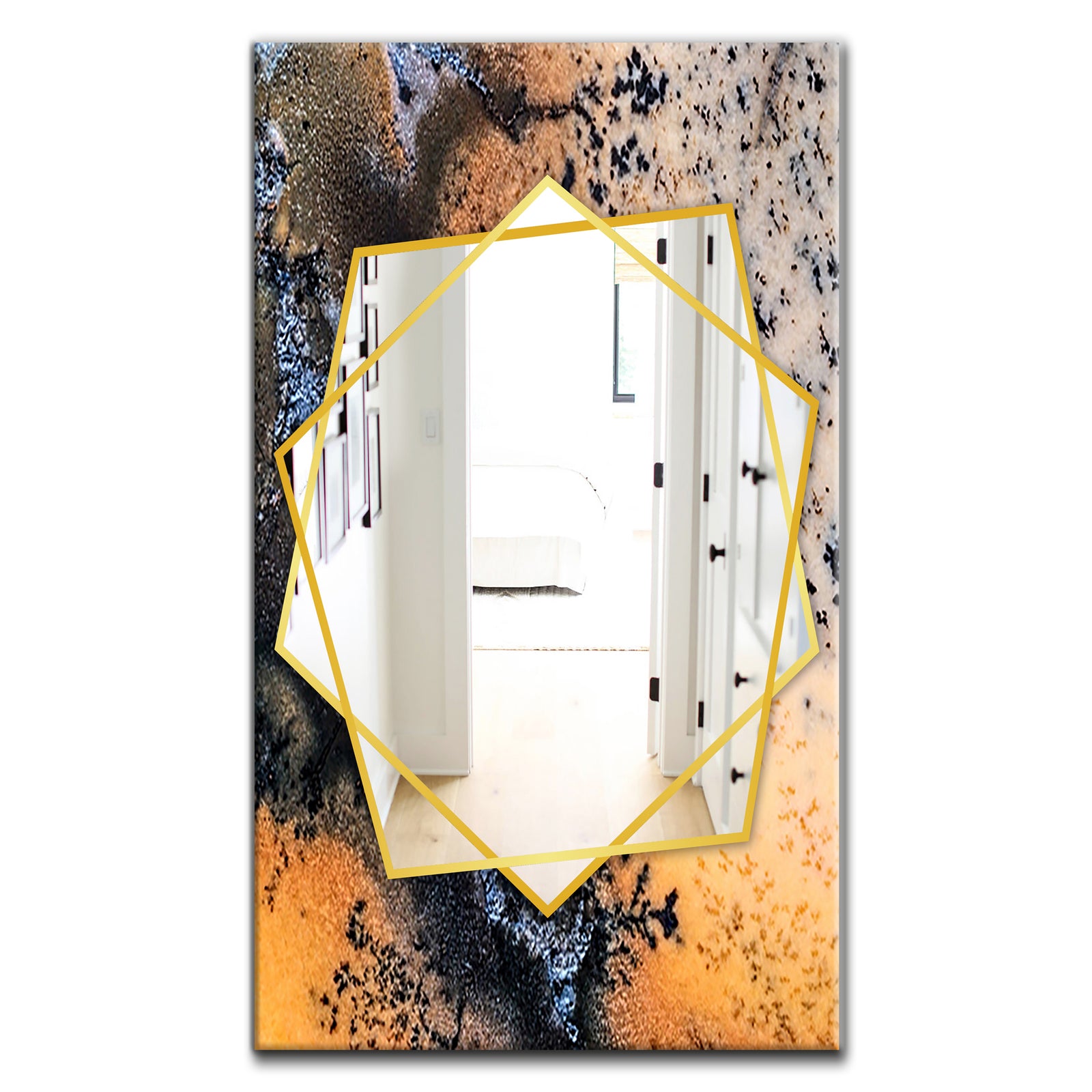 Moss Agate Close Up - Modern Mirror - Frameless Contemporary Wall Mirror