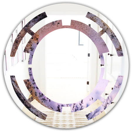 Crystal Dendrite macro - Modern Round or Oval Wall Mirror - Space