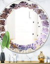 Crystal Dendrite macro - Modern Round or Oval Wall Mirror - Leaves