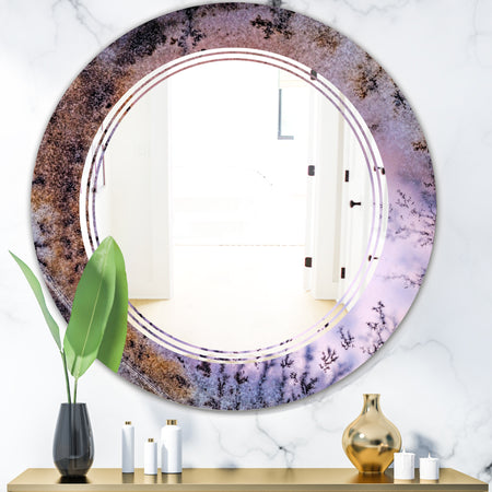 Crystal Dendrite macro - Modern Round or Oval Wall Mirror - Triple C