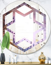 Crystal Dendrite macro - Modern Round or Oval Wall Mirror - Hexagon Star