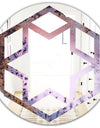 Crystal Dendrite macro - Modern Round or Oval Wall Mirror - Hexagon Star