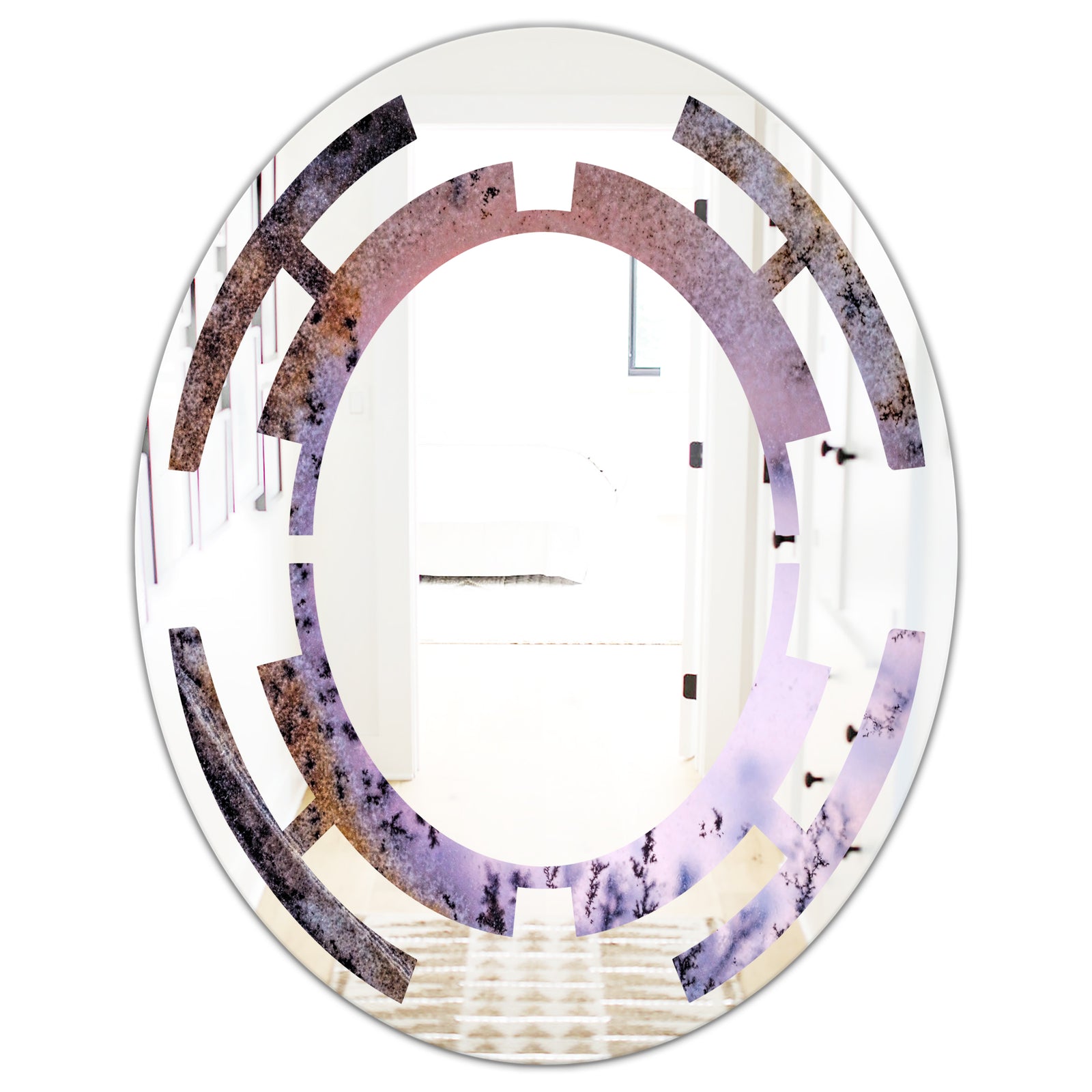 Crystal Dendrite macro - Modern Round or Oval Wall Mirror - Space