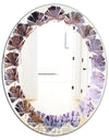 Crystal Dendrite macro - Modern Round or Oval Wall Mirror - Leaves