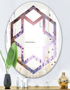 Crystal Dendrite macro - Modern Round or Oval Wall Mirror - Hexagon Star