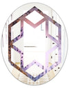 Crystal Dendrite macro - Modern Round or Oval Wall Mirror - Hexagon Star