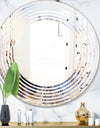 Khazakstan Dendrite crystals macro - Modern Round or Oval Wall Mirror - Wave