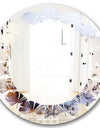 Khazakstan Dendrite crystals macro - Modern Round or Oval Wall Mirror - Leaves
