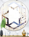 Khazakstan Dendrite crystals macro - Modern Round or Oval Wall Mirror - Hexagon Star