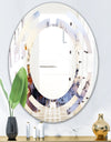 Khazakstan Dendrite crystals macro - Modern Round or Oval Wall Mirror - Space