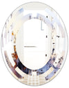 Khazakstan Dendrite crystals macro - Modern Round or Oval Wall Mirror - Space