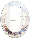 Khazakstan Dendrite crystals macro - Modern Round or Oval Wall Mirror - Leaves