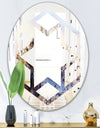 Khazakstan Dendrite crystals macro - Modern Round or Oval Wall Mirror - Hexagon Star