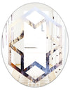 Khazakstan Dendrite crystals macro - Modern Round or Oval Wall Mirror - Hexagon Star