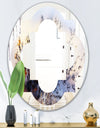 Khazakstan Dendrite crystals macro - Modern Round or Oval Wall Mirror - Quatrefoil