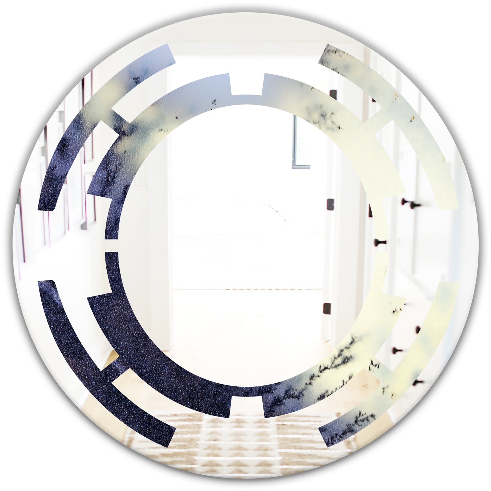 Moss Agate bush - Modern Round or Oval Wall Mirror - Space