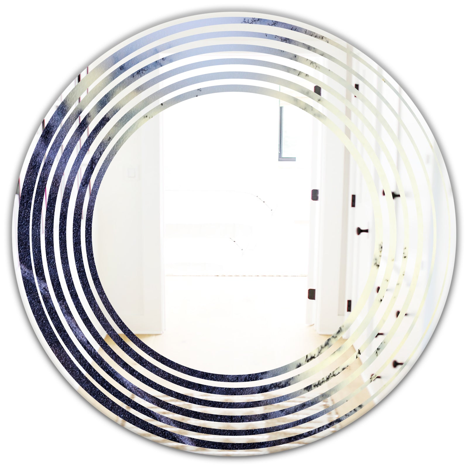 Moss Agate bush - Modern Round or Oval Wall Mirror - Wave