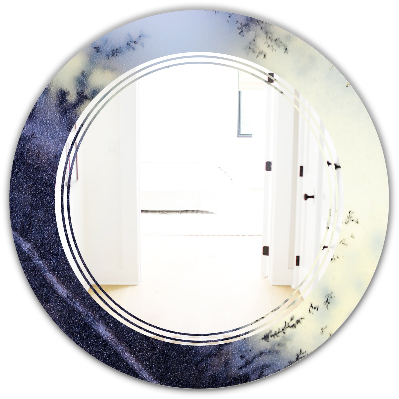 Moss Agate bush - Modern Round or Oval Wall Mirror - Triple C